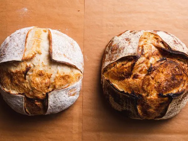 Bread baked in a traditional Dutch oven (left) versus the same dough baked in the Challenger Bread Pan (right). The Challenger Bread Pan can produce better browning and steaming for a crispier crust and better flavor. Andrew Janjigian/Insider