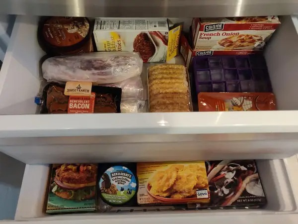 Inside the freezer